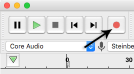 Audacityの録音ボタン