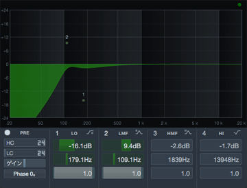 ボーカルの抜けをよくするEQ