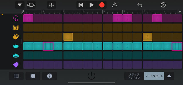 ビートシーケンサーのノートリピート-2